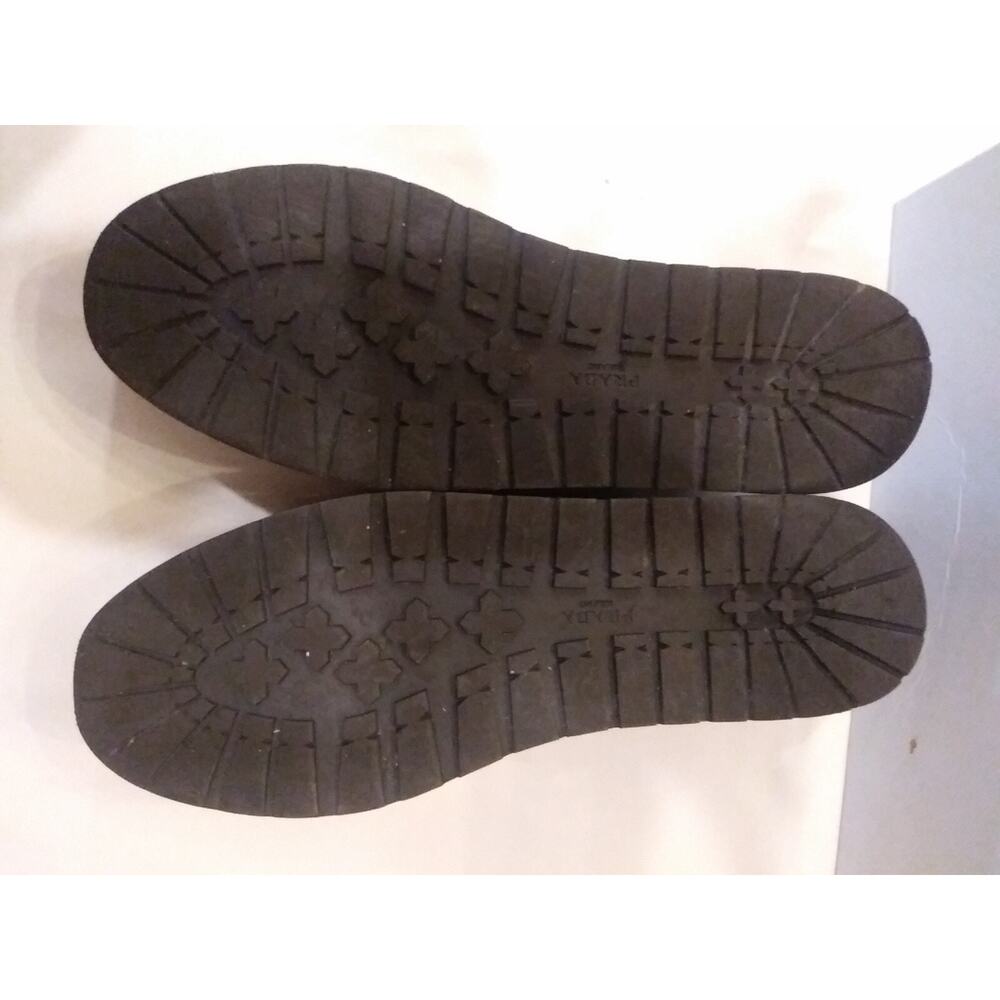 Women's Prada Platform Espadrille Flats Suede Loafers Shoes Size 40 Gray Us 8.5 - Picture 8 of 14